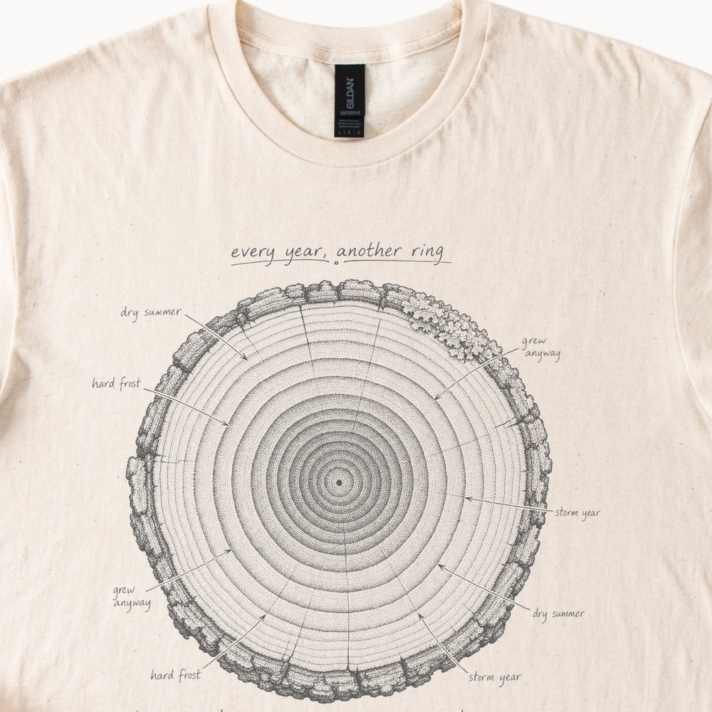 Every Year Another Ring Tree Cross-Section Tee